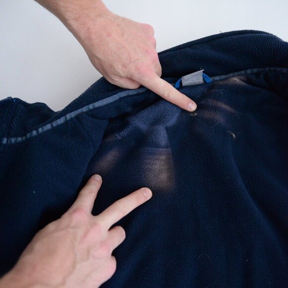 Vintage Y2K Nike Blue Reflective Fleece Lined Zip Up Winter Jacket XL - Picture 16 of 16